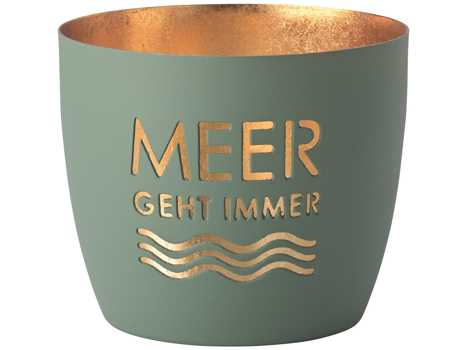 Giftcompany Madras Windlicht M Meer geht immer powder blue/gold 8,5cm Freisteller 1