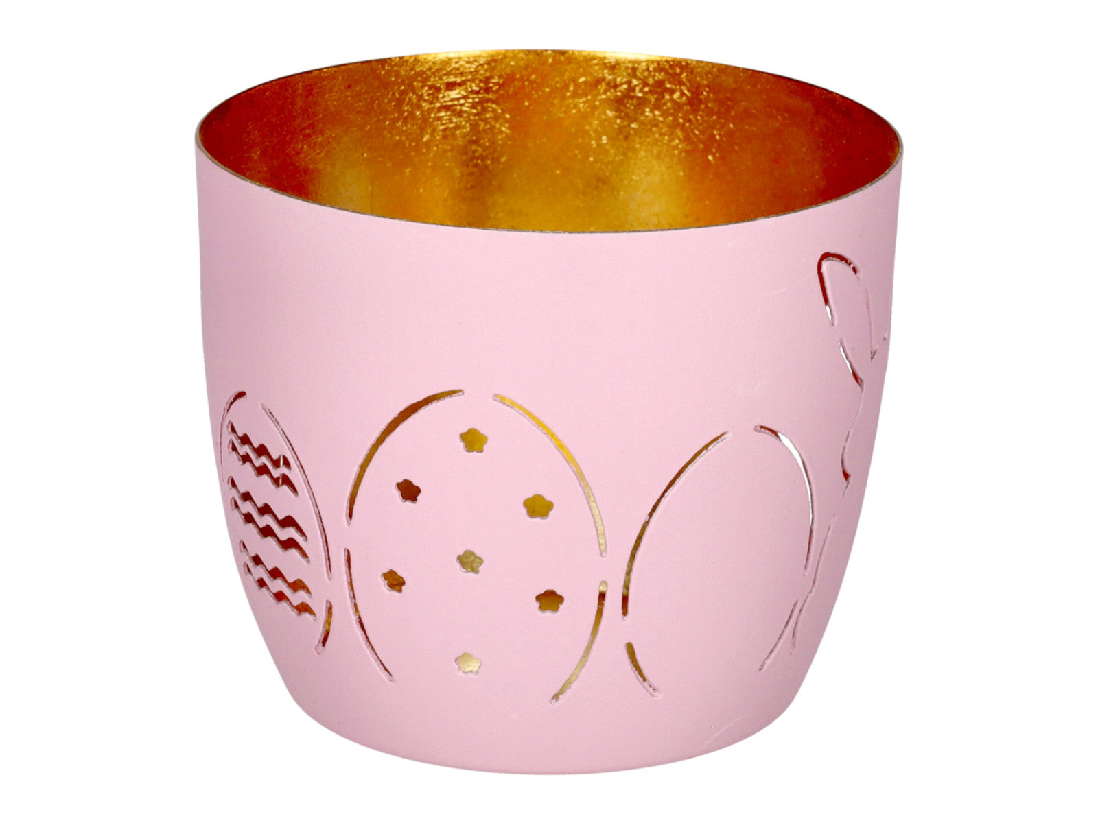 Giftcompany Madras Windlicht M Hase mit Ostereier rosa/gold 8,5cm Freisteller 1