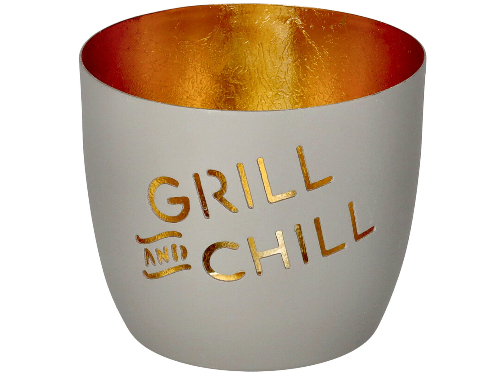 Giftcompany Madras Windlicht M Grill & Chill flannel/gold 8,5cm Freisteller 1