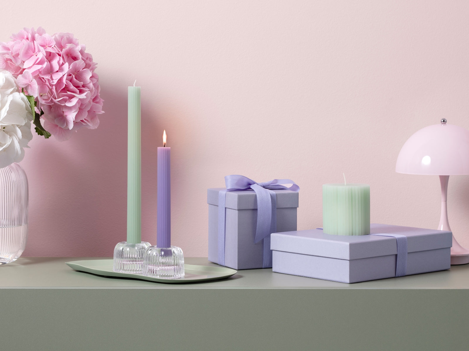 Villeroy & Boch Fleur Accessoires vert Stumpenkerze 7,5cm - Produktbild 5