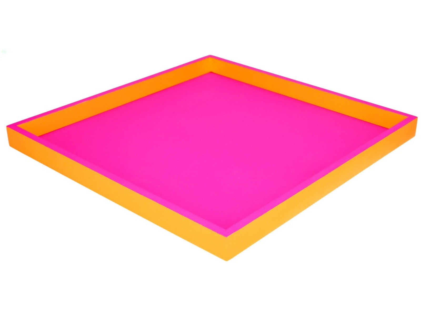 Giftcompany Neo Tablett quadratisch neon pink/ neon orange 32cm Freisteller 1