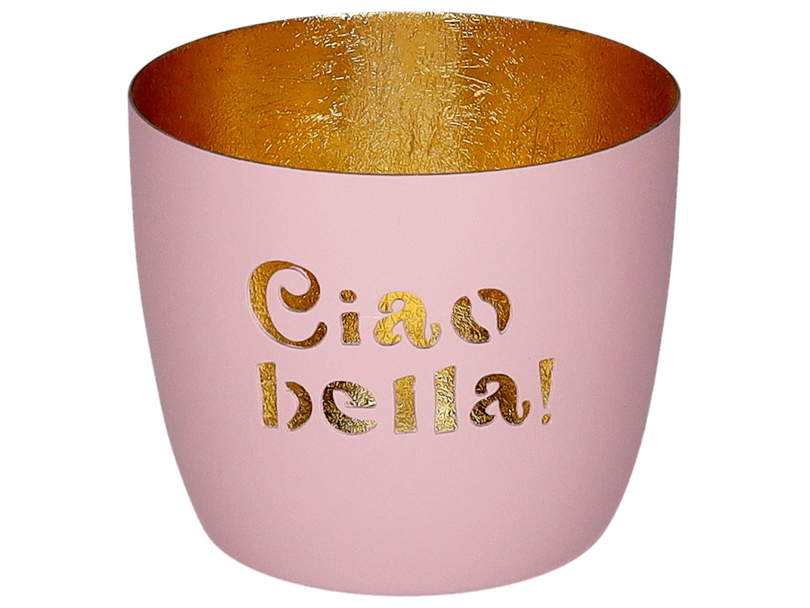 Giftcompany Madras Windlicht M Ciao bella! rosa/gold 8,5cm Freisteller 1