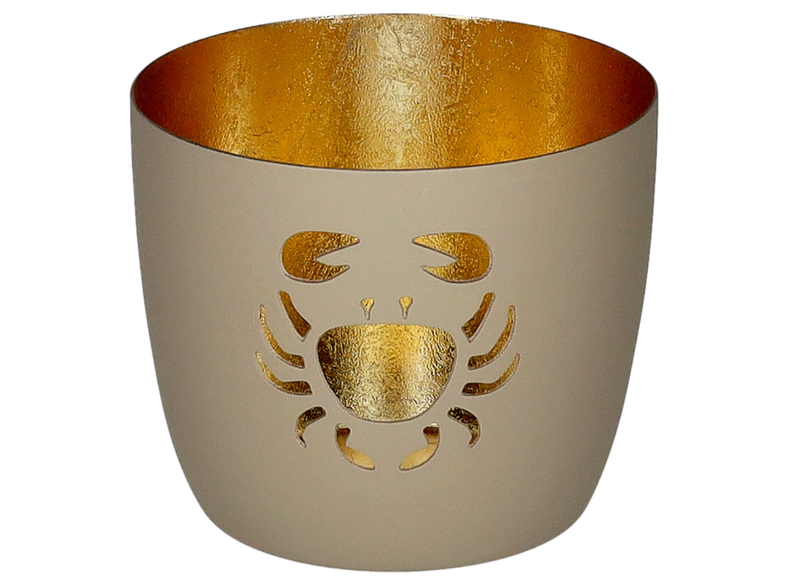 Giftcompany Madras Windlicht M Krabbe sandstone/gold 8,5cm Freisteller 1