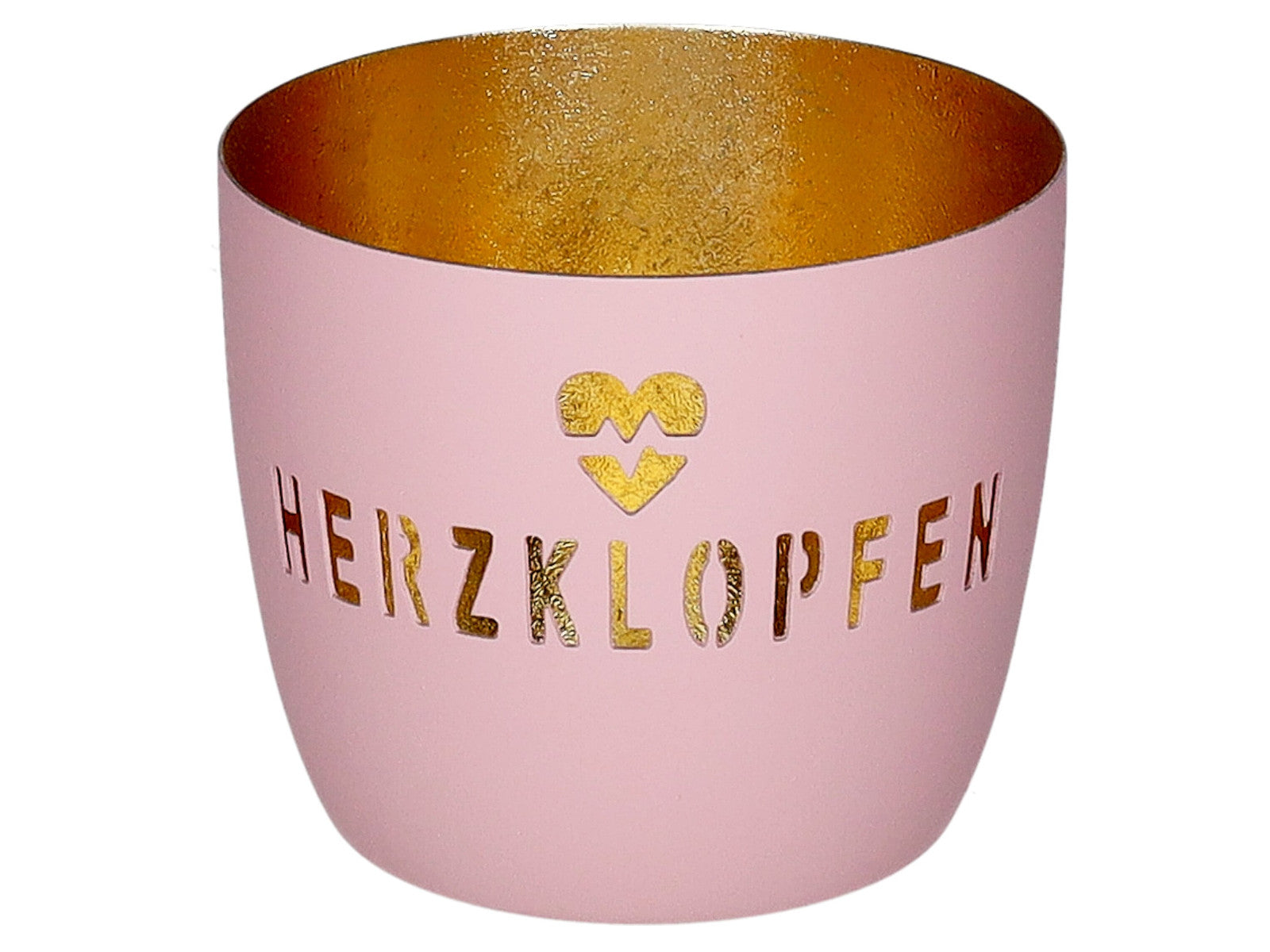 Giftcompany Madras Windlicht M Herzklopfen rosa/gold 8,5cm Freisteller 1