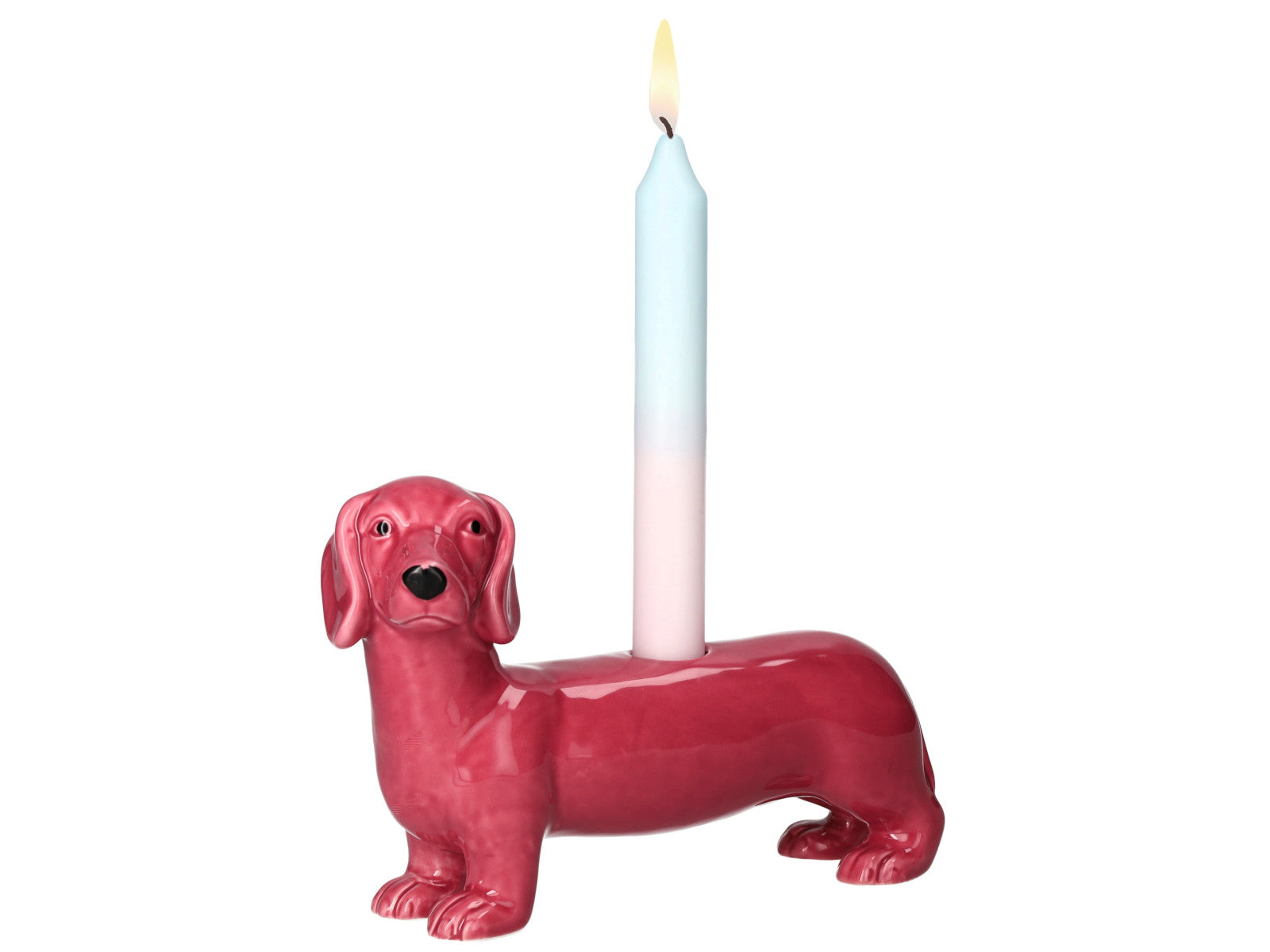 Giftcompany Mignon Kerzenhalter Dackel rosa 13,2cm Freisteller 2