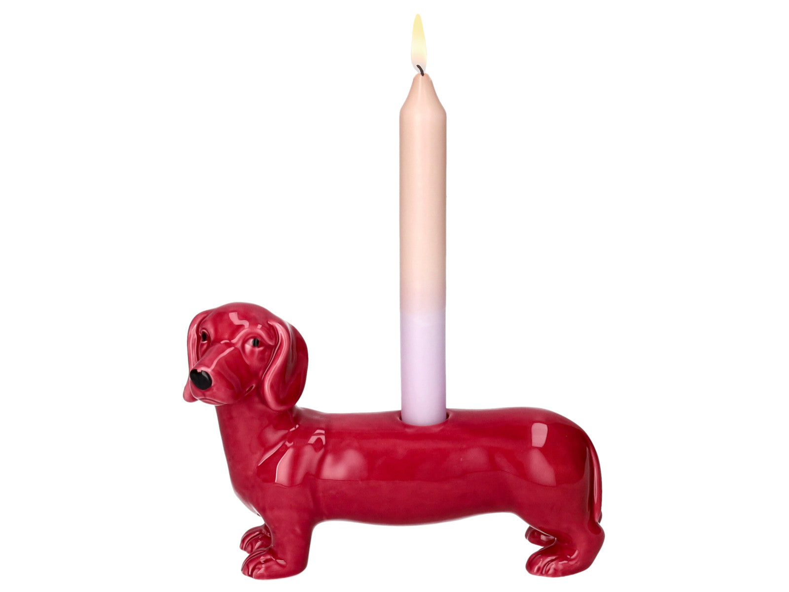 Giftcompany Mignon Kerzenhalter Dackel rosa 13,2cm Freisteller 1
