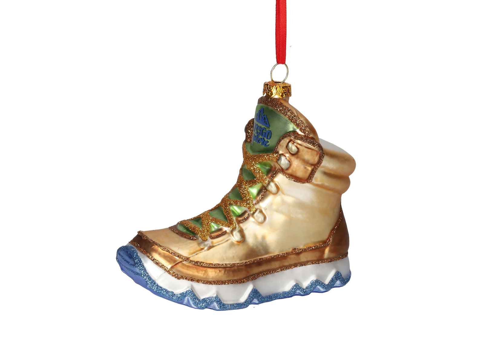 Giftcompany Hänger Wanderschuh gold/blau 11,5cm (1 Stück)