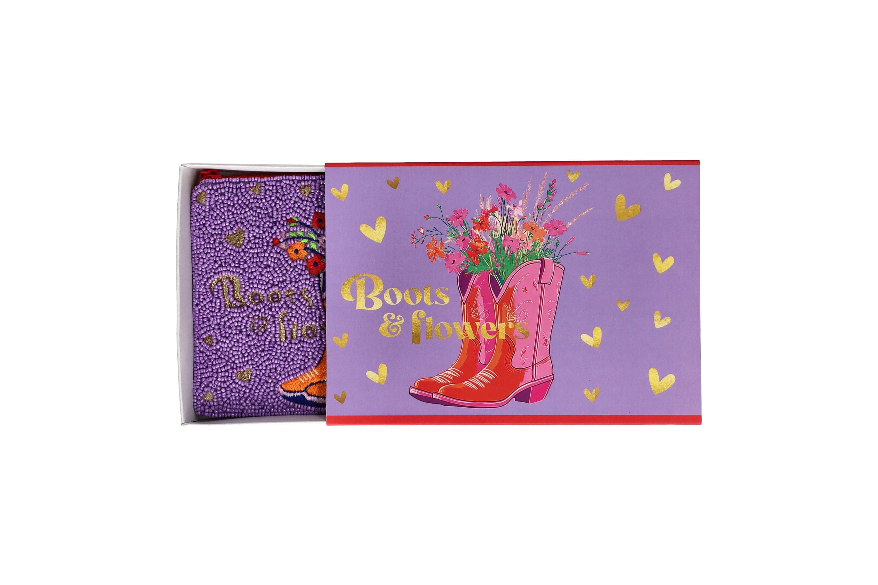 Giftcompany Elodie Kosmetiktasche M Boots and Flowers blau/rot 18cm - Produktbild 3
