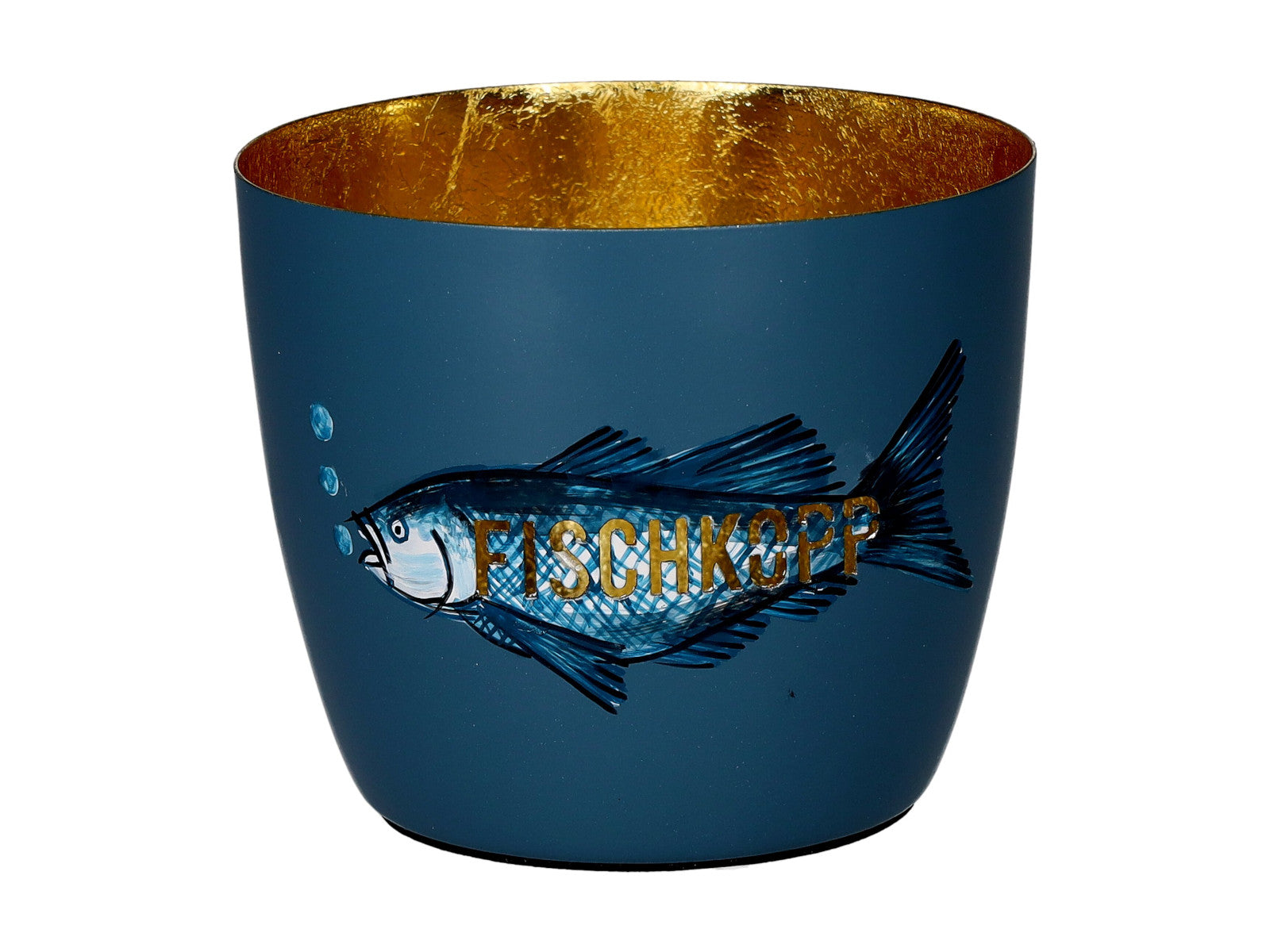 Giftcompany Madras Windlicht M Fischkopp blau/gold 8,5cm Freisteller 1
