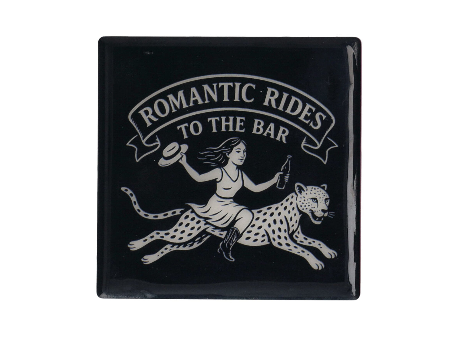 Giftcompany Love Tiles Untersetzer Romantic Rides schwarz 11x11cm Freisteller 1