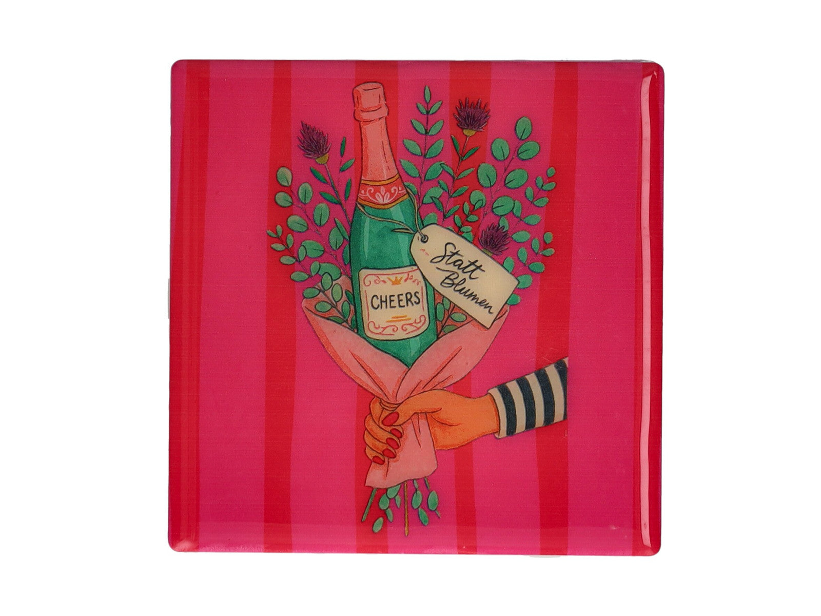 Giftcompany Love Tiles Untersetzer Statt Blumen hot pink 11x11cm Freisteller 1