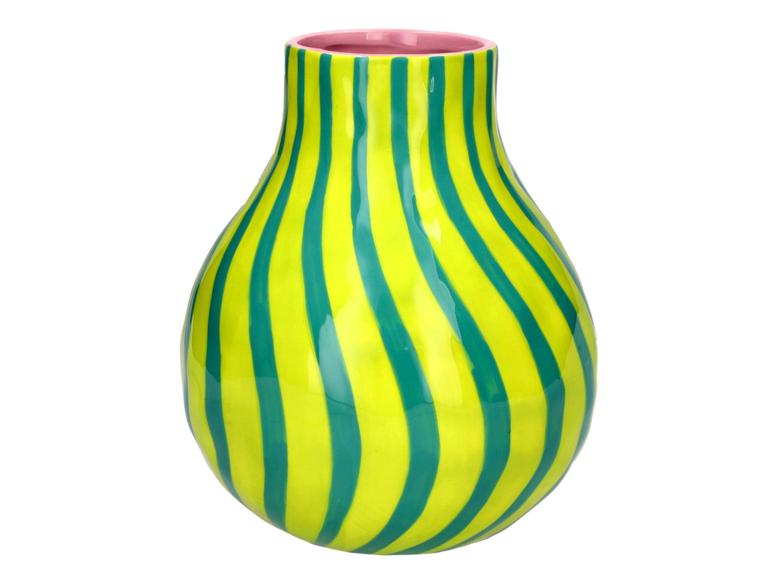 Giftcompany Artisan Vase gestreift M grün/türkis 16,8cm Freisteller 1