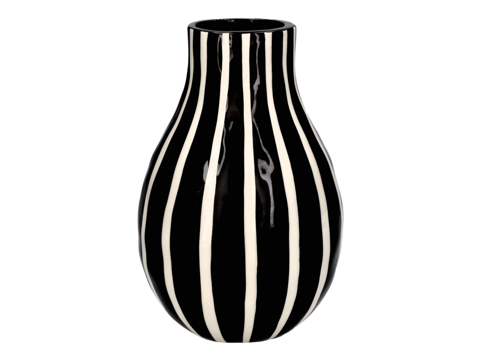 Giftcompany Artisan Vase gestreift L schwarz/weiß 15,6cm – Tischideen & Ambiente