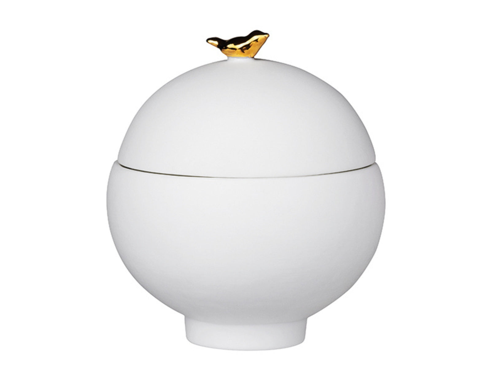 räder Porzellangeschichten Dose Goldener Vogel weiß 8cm - Produktbild 1