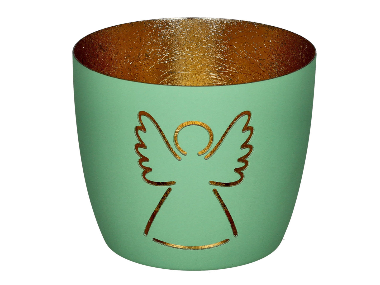 Giftcompany Madras Windlicht M Engel aqua/gold 8,5cm Freisteller 1