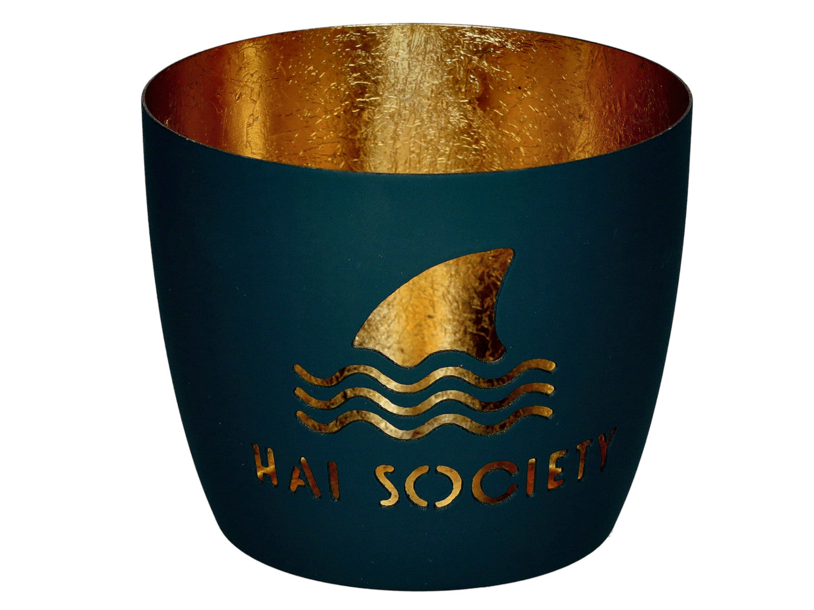 Giftcompany Madras Windlicht M Hai Society windsor blue/gold 8,5cm Freisteller 1