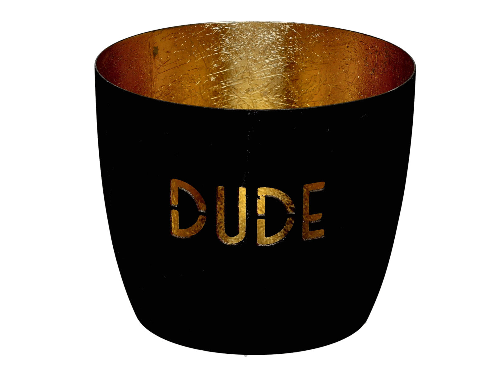 Giftcompany Madras Windlicht M Dude schwarz/gold 8,5cm Freisteller 1