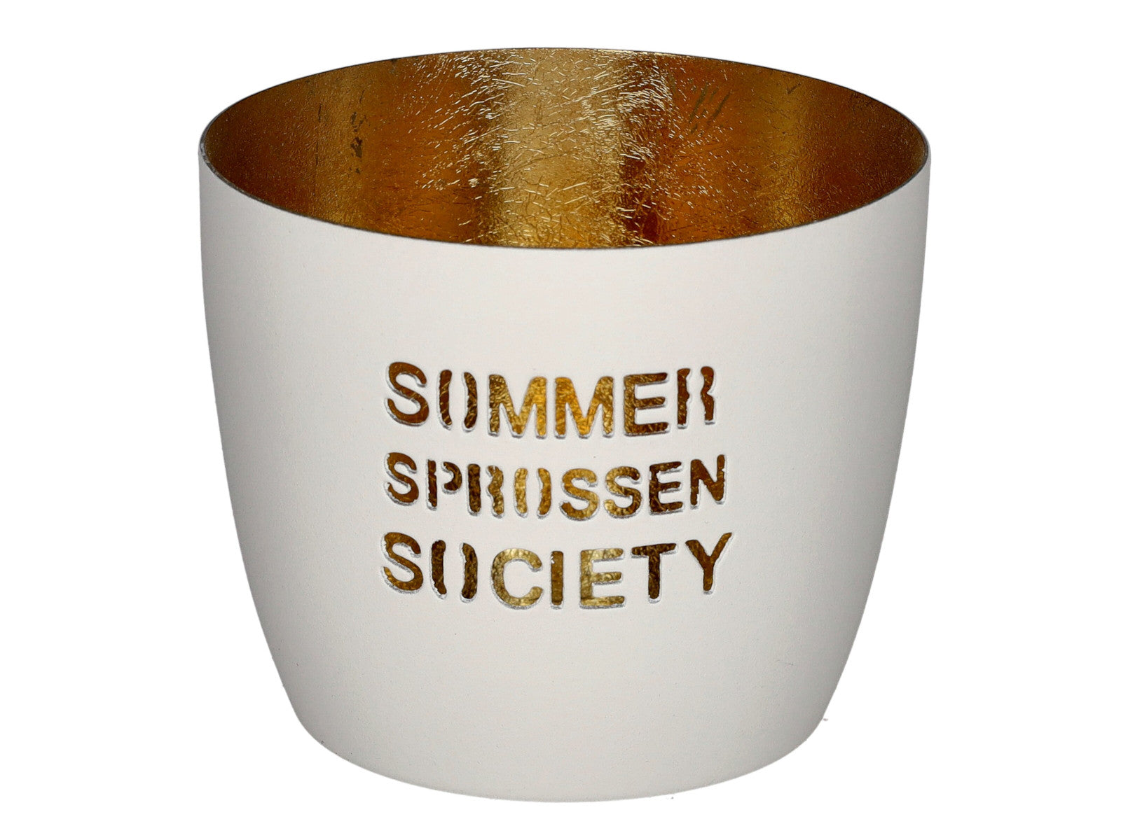 Giftcompany Madras Windlicht M Sommersprossen Society weiß/gold 8,5cm Freisteller 1