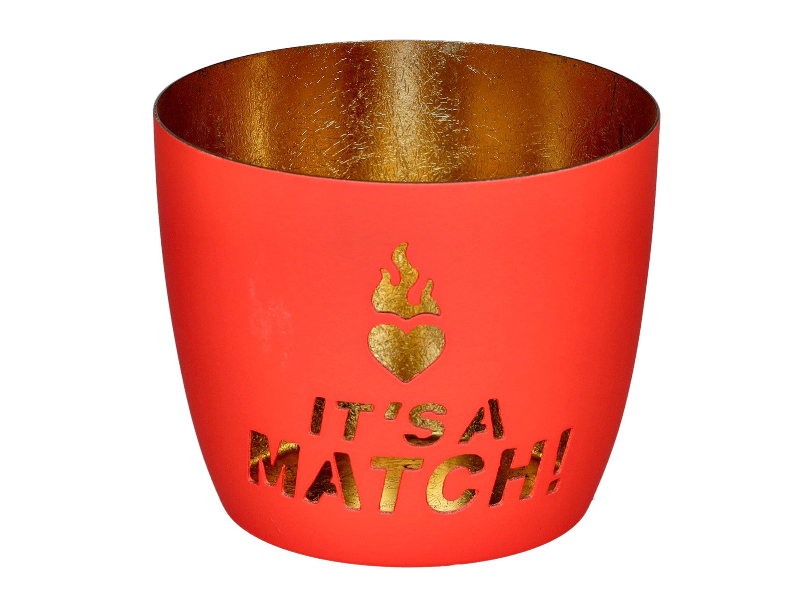 Giftcompany Madras Windlicht M Its a Match neon coral/gold 8,5cm Freisteller 1