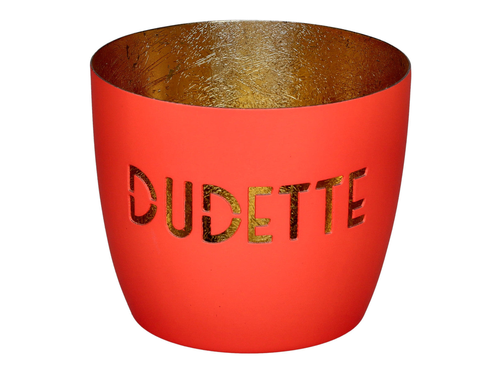 Giftcompany Madras Windlicht M Dudette neon coral/gold 8,5cm Freisteller 1