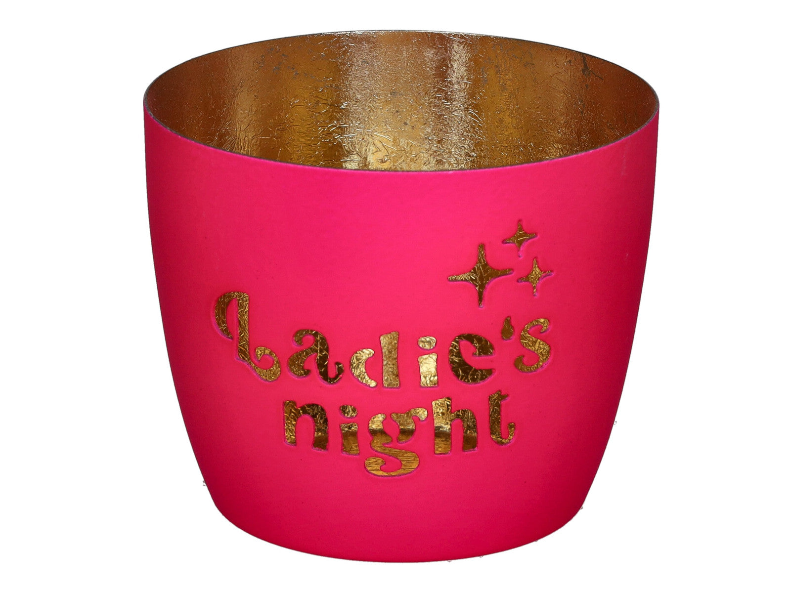 Giftcompany Madras Windlicht M Ladies night hot pink/gold 8,5cm Freisteller 1