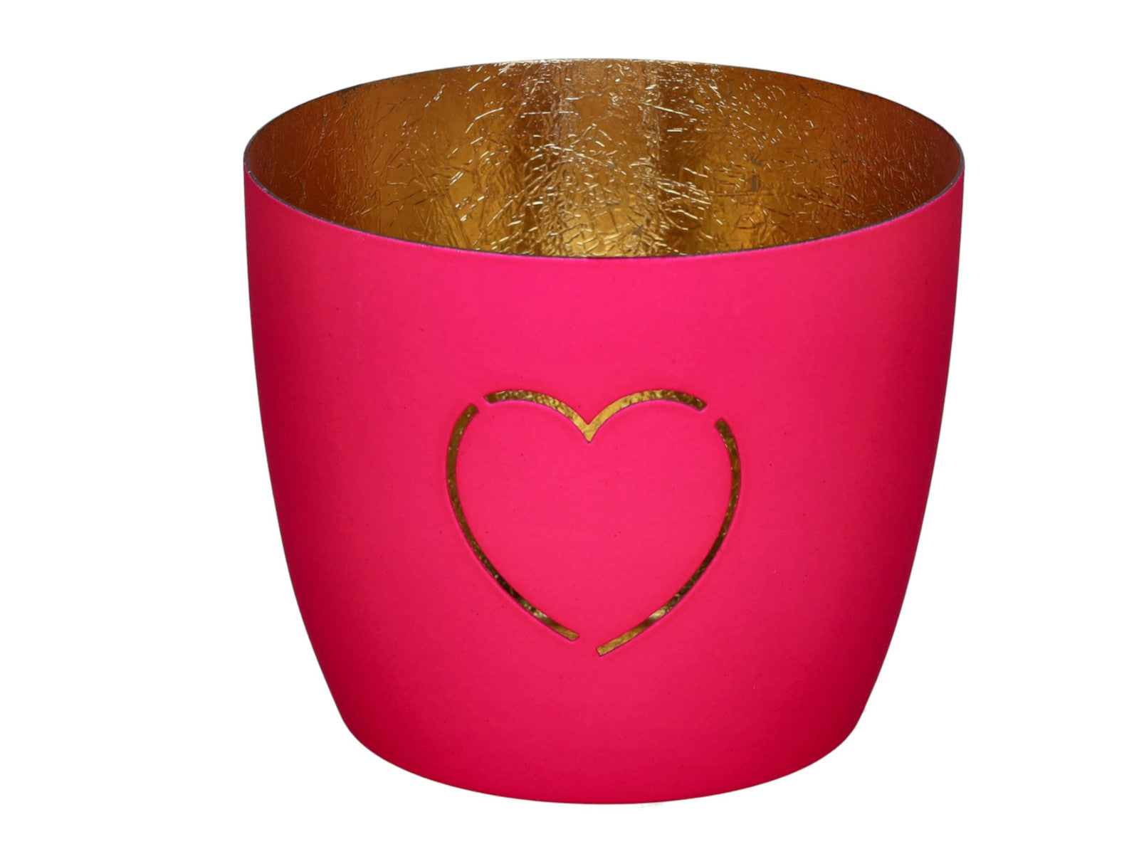 Giftcompany Madras Windlicht M Herz hot pink/gold 8,5cm Freisteller 1