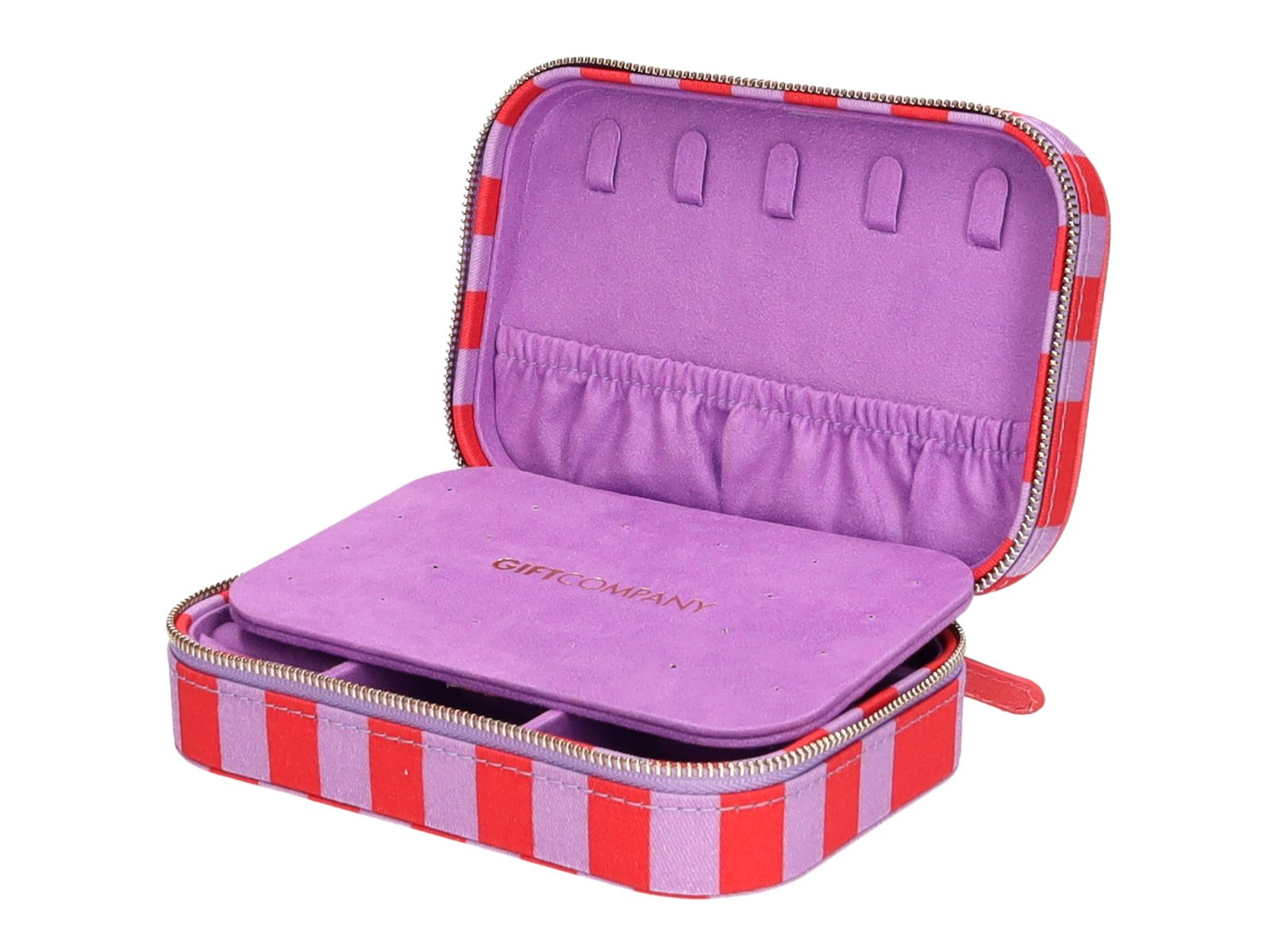 Giftcompany Treasure Schmucketui S gestreift rot/lila 16cm - Produktbild 3