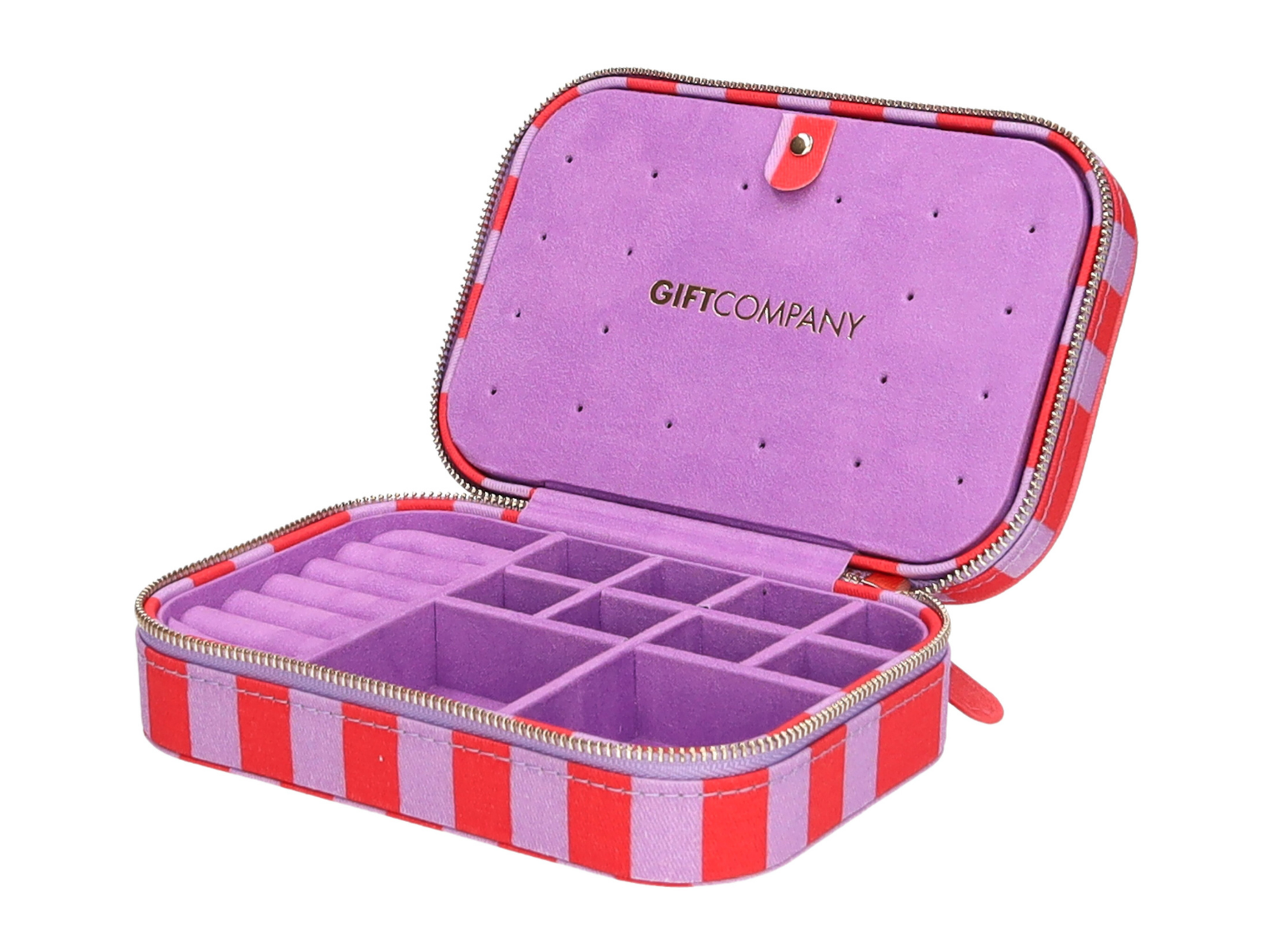 Giftcompany Treasure Schmucketui S gestreift rot/lila 16cm - Produktbild 2