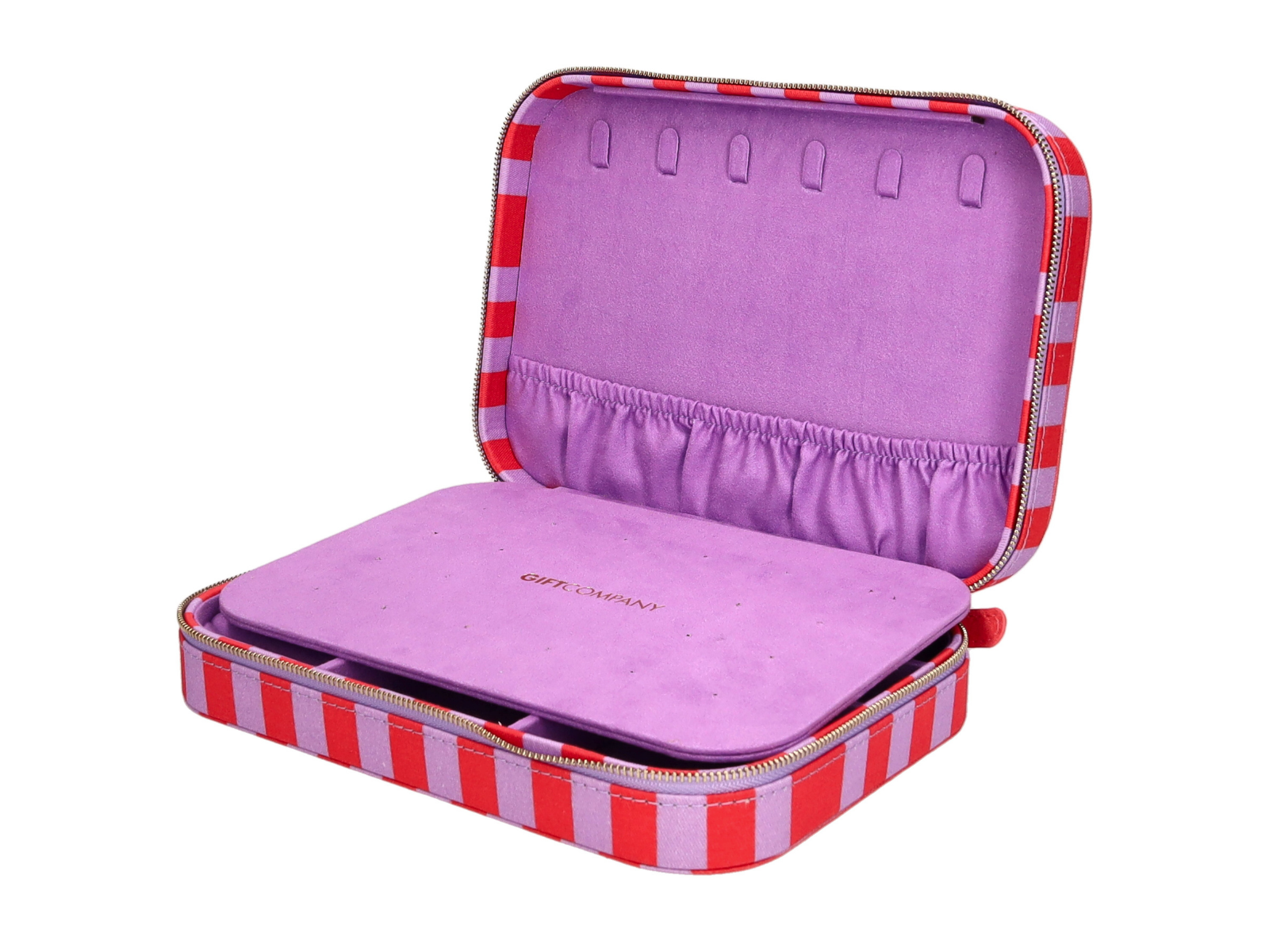 Giftcompany Treasure Schmucketui M gestreift rot/lila 24cm - Produktbild 3