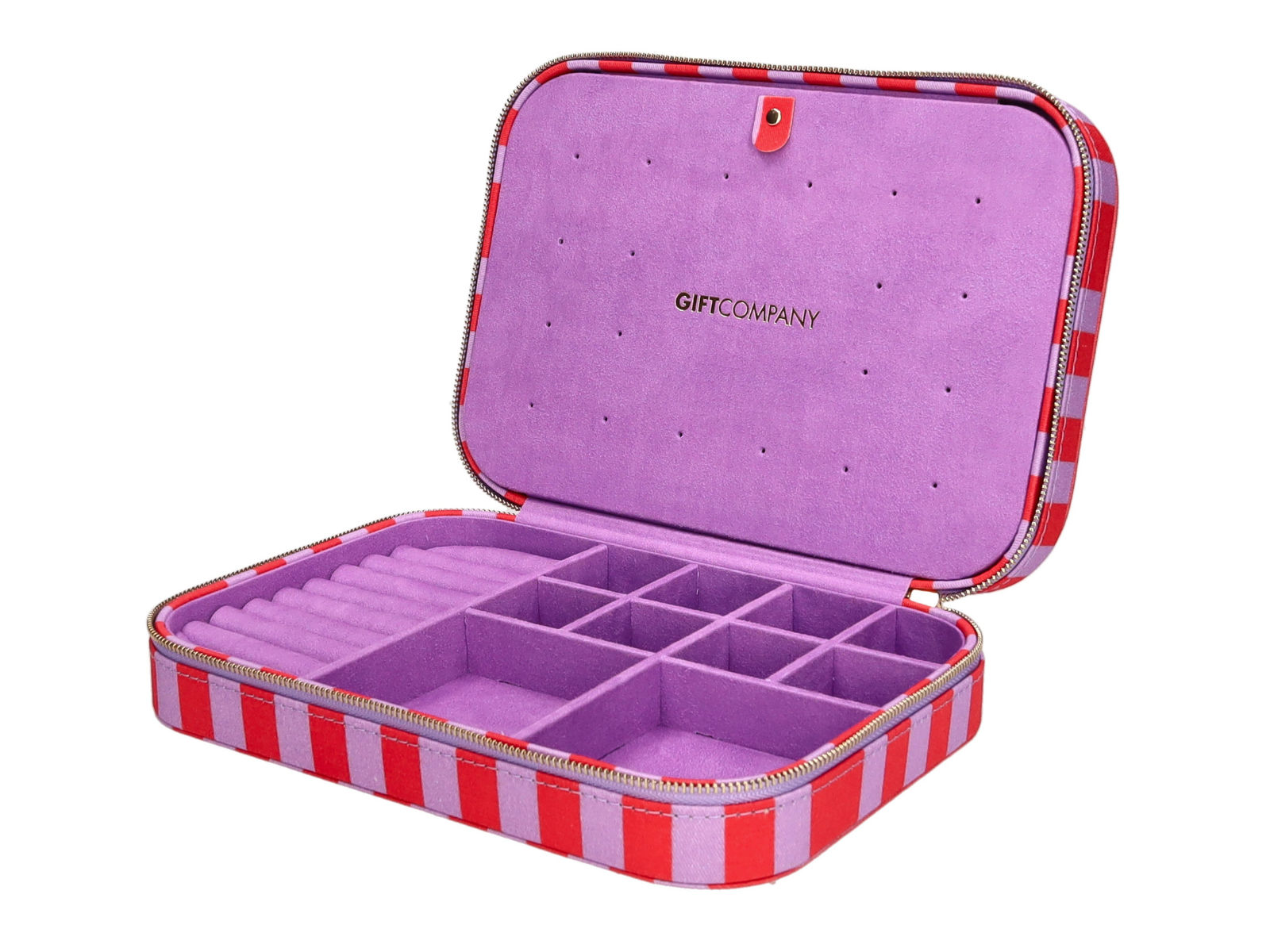 Giftcompany Treasure Schmucketui M gestreift rot/lila 24cm - Produktbild 2