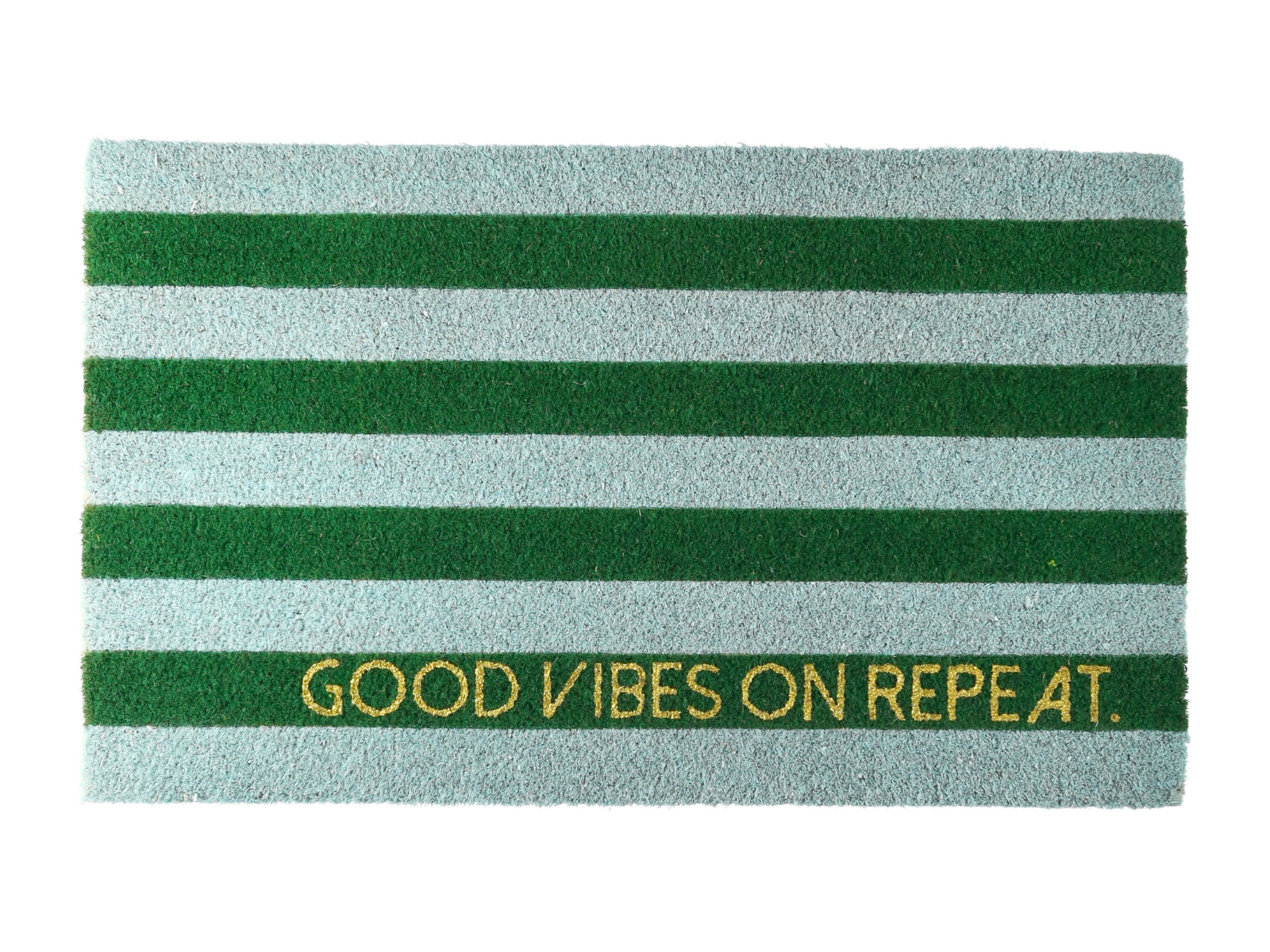 Giftcompany Fußmatte Good vibes on repeat blau/grün 45x75cm - Produktbild 1