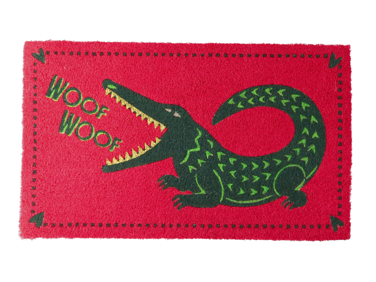 Giftcompany Fußmatte Woof Woof Krokodil neon pink 45x75cm - Produktbild 1