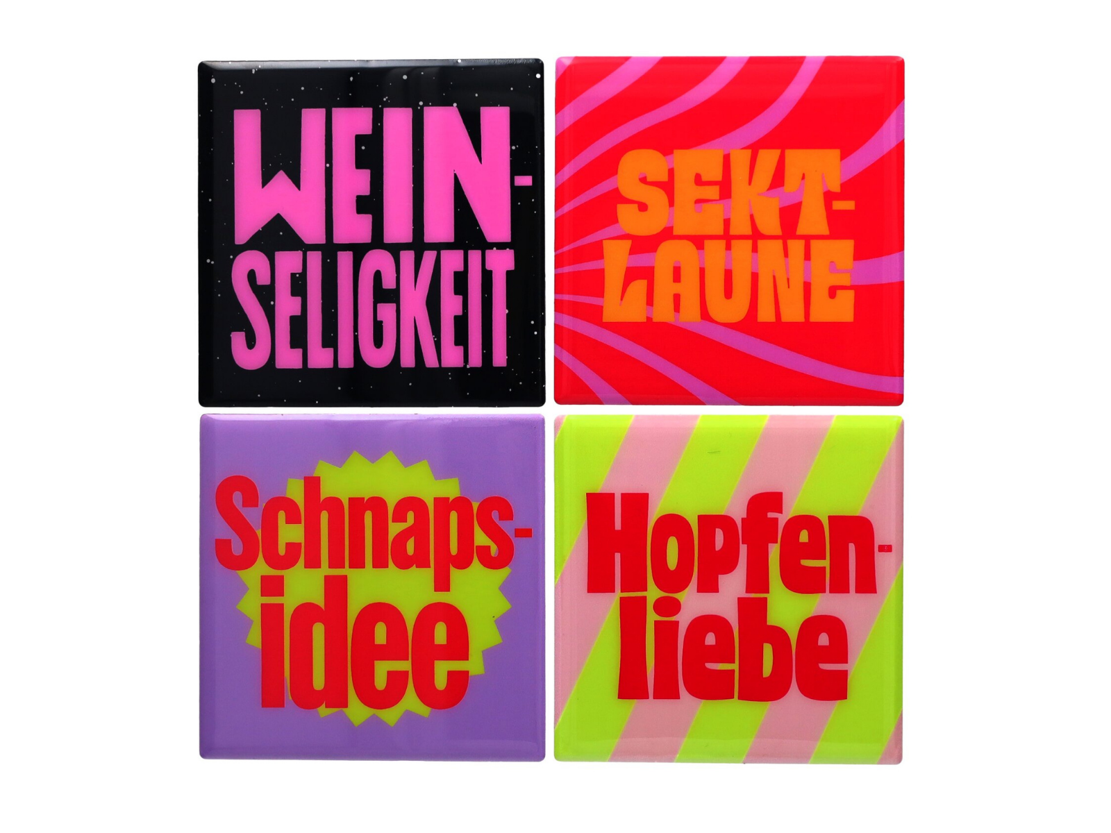 Giftcompany Love Tiles Untersetzer Schnapsdrossel 22x22cm Set 4tlg - Produktbild 1