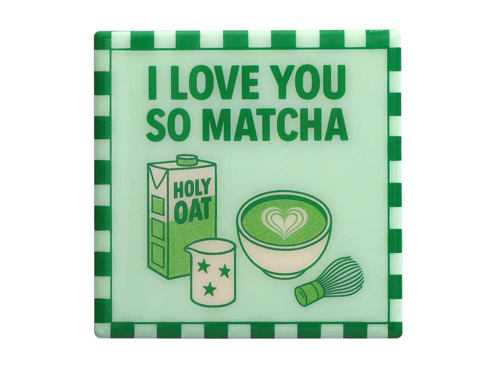 Giftcompany Love Tiles Untersetzer I love you so Matcha grün 11x11cm - Produktbild 1