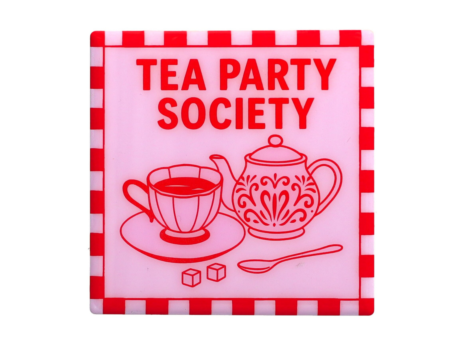 Giftcompany Love Tiles Untersetzer Tea party society rosa 11x11cm - Produktbild 1
