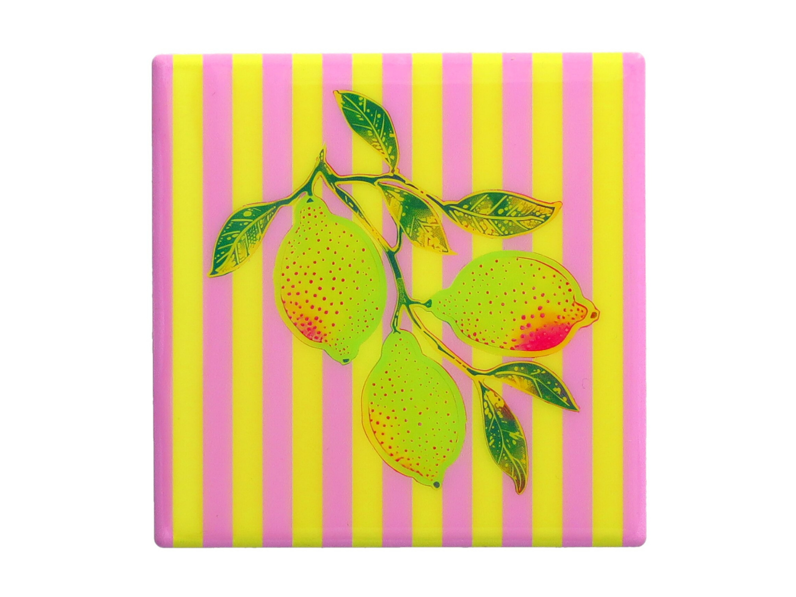 Giftcompany Love Tiles Untersetzer Zitrone gelb/rosa 11x11cm - Produktbild 1