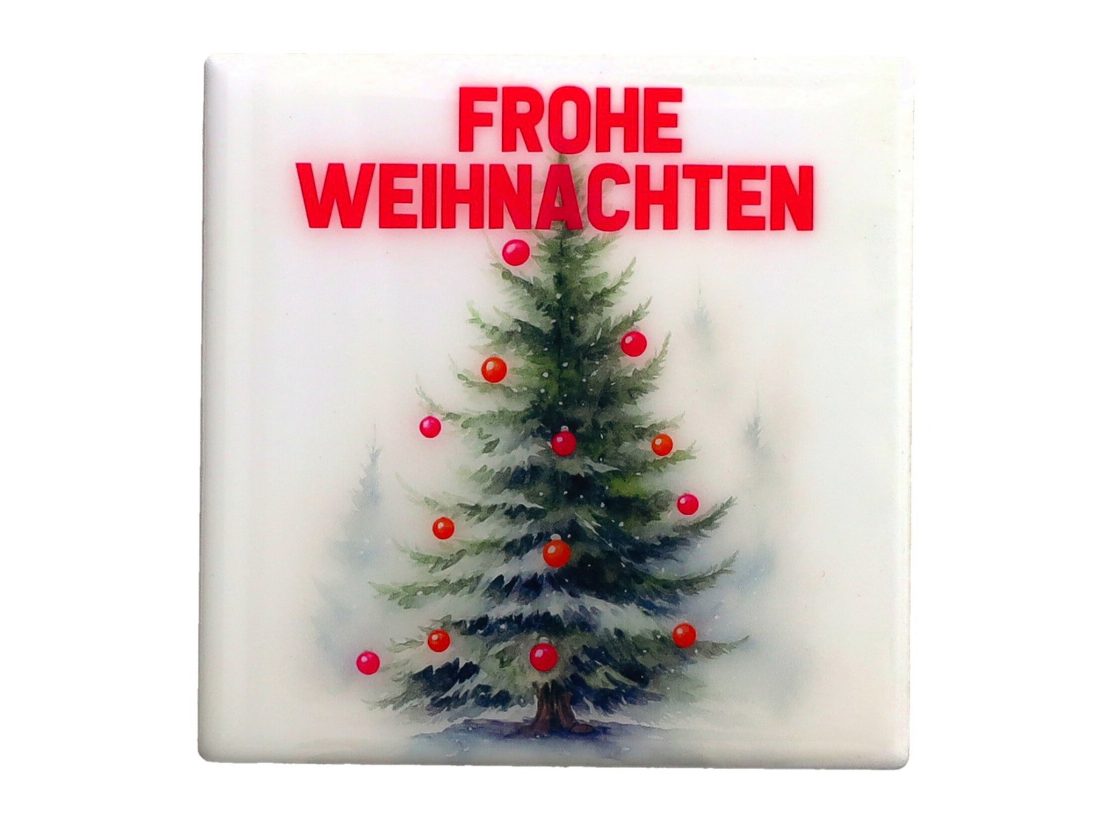 Giftcompany Love Tiles Untersetzer Frohe Weihnachten weiß/pink 11x11cm - Produktbild 1