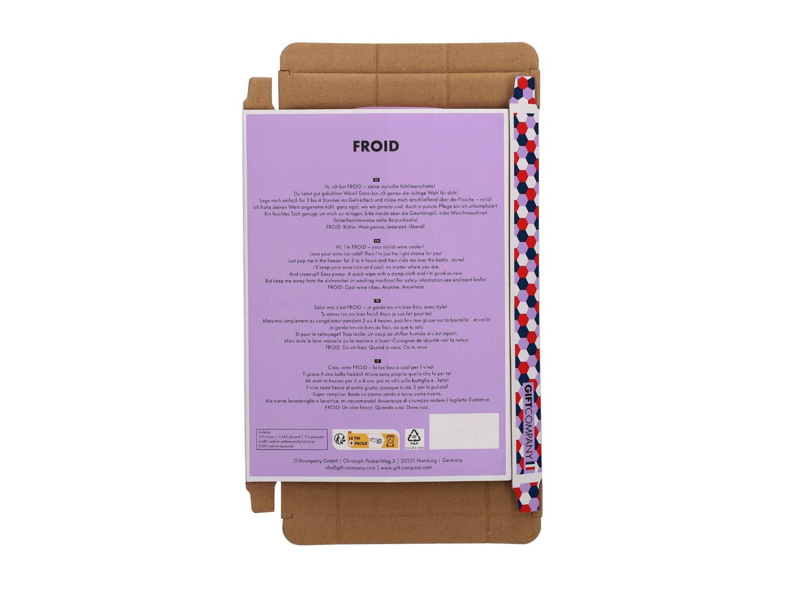 Giftcompany Froid Kühlmanschette Lippen violett/rot 23,5cm - Produktbild 4