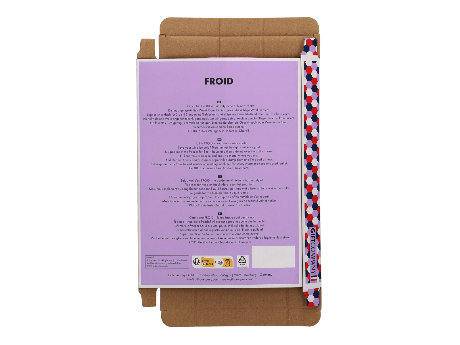 Giftcompany Froid Kühlmanschette Maison Rosé rose 23,5cm - Produktbild 3