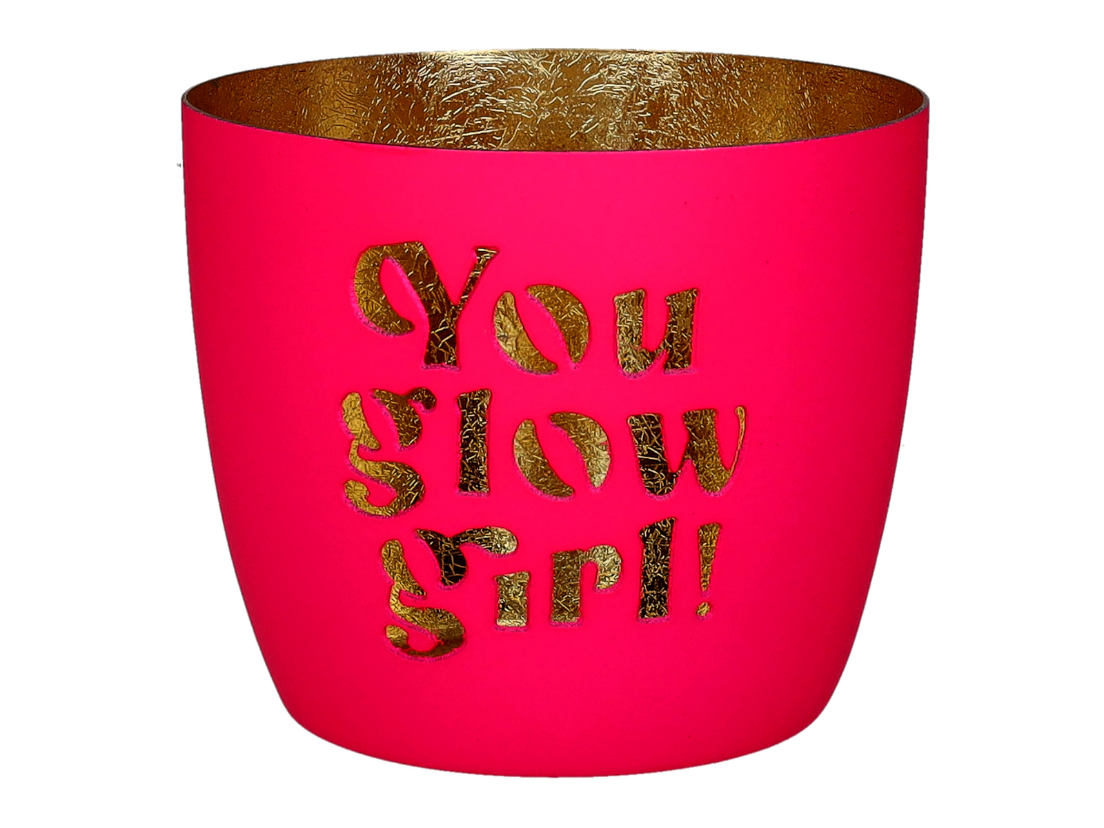 Giftcompany Madras Windlicht M You glow girl hot pink/gold 8,5cm - Produktbild 1