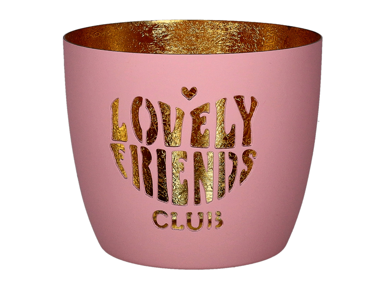 Giftcompany Madras Windlicht M Lovely friends club rosa/gold 8,5cm - Produktbild 1