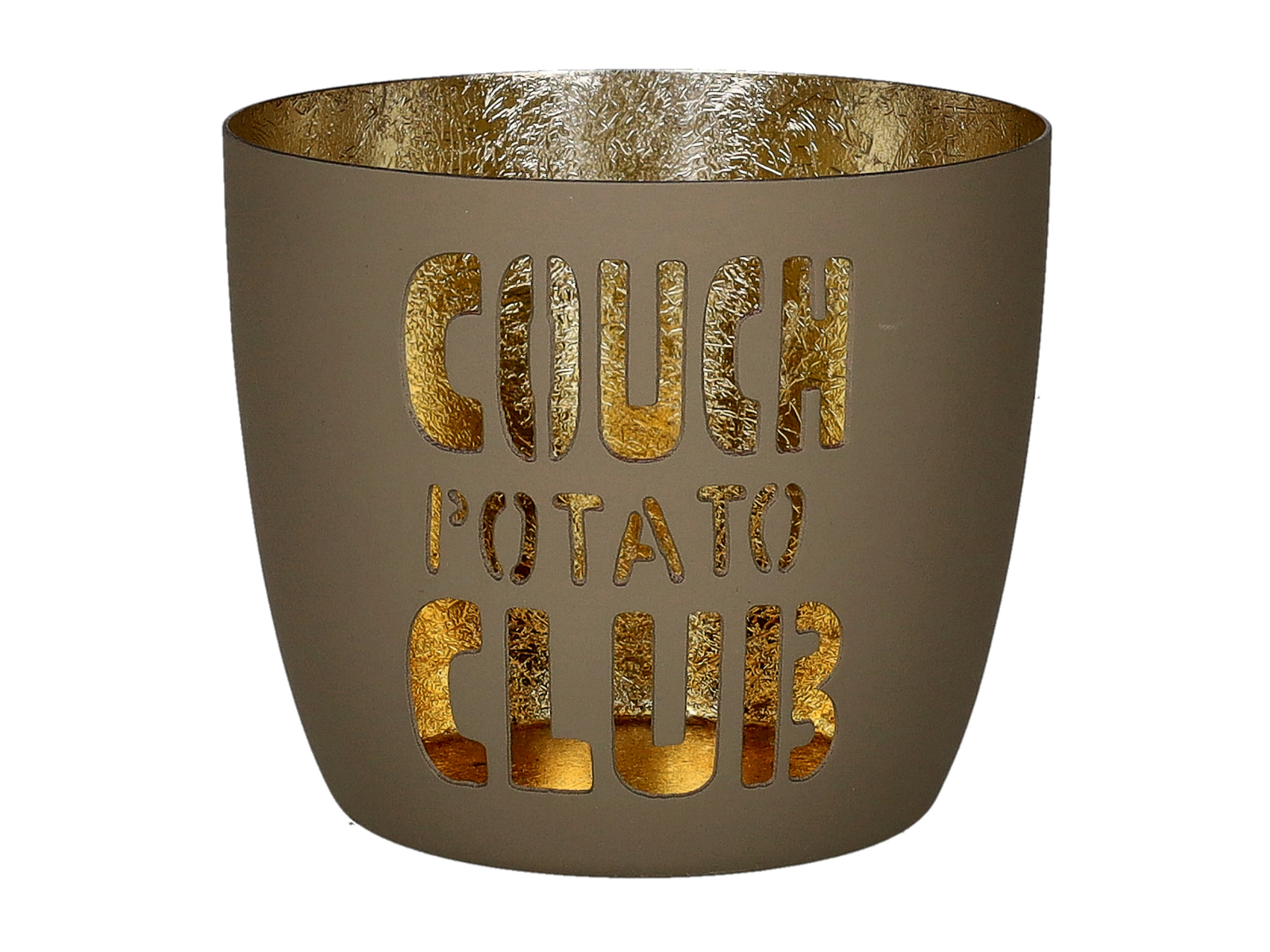 Giftcompany Madras Windlicht M Couch Potato Club sandstone/gold 8,5cm - Produktbild 1