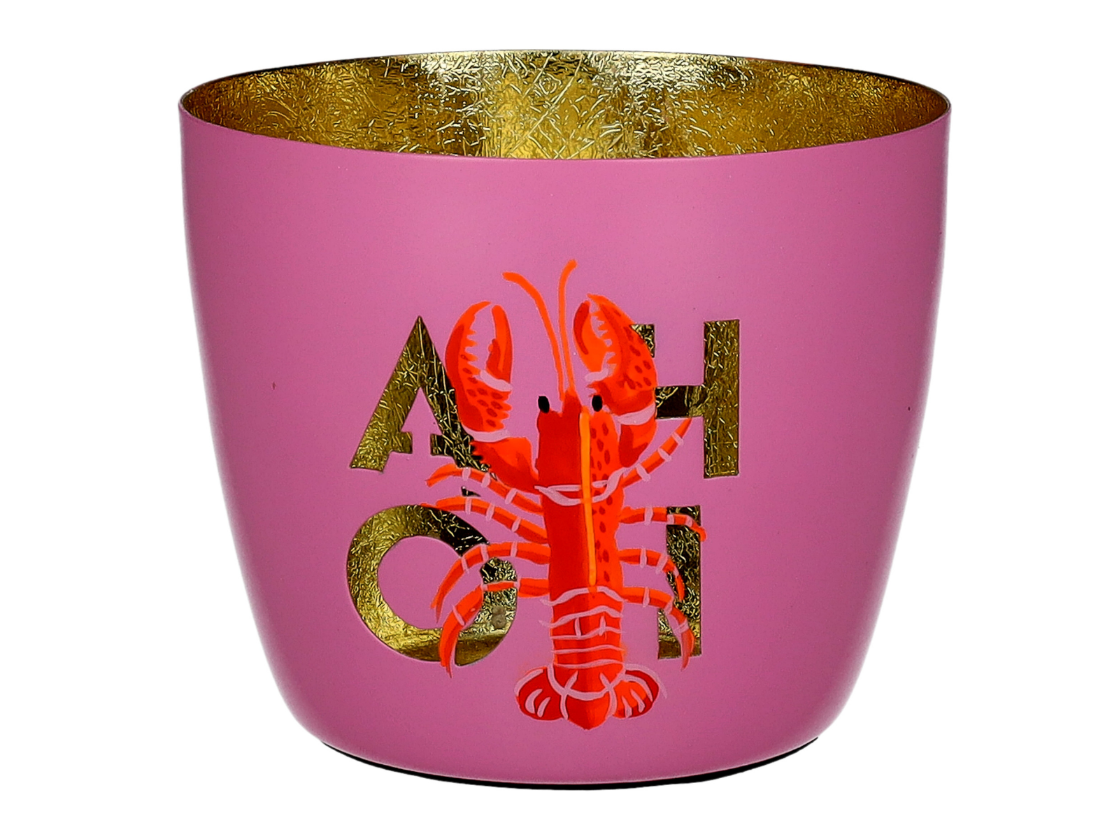 Giftcompany Madras Windlicht M Ahoi/Hummer rosa/gold 8,5cm - Produktbild 1