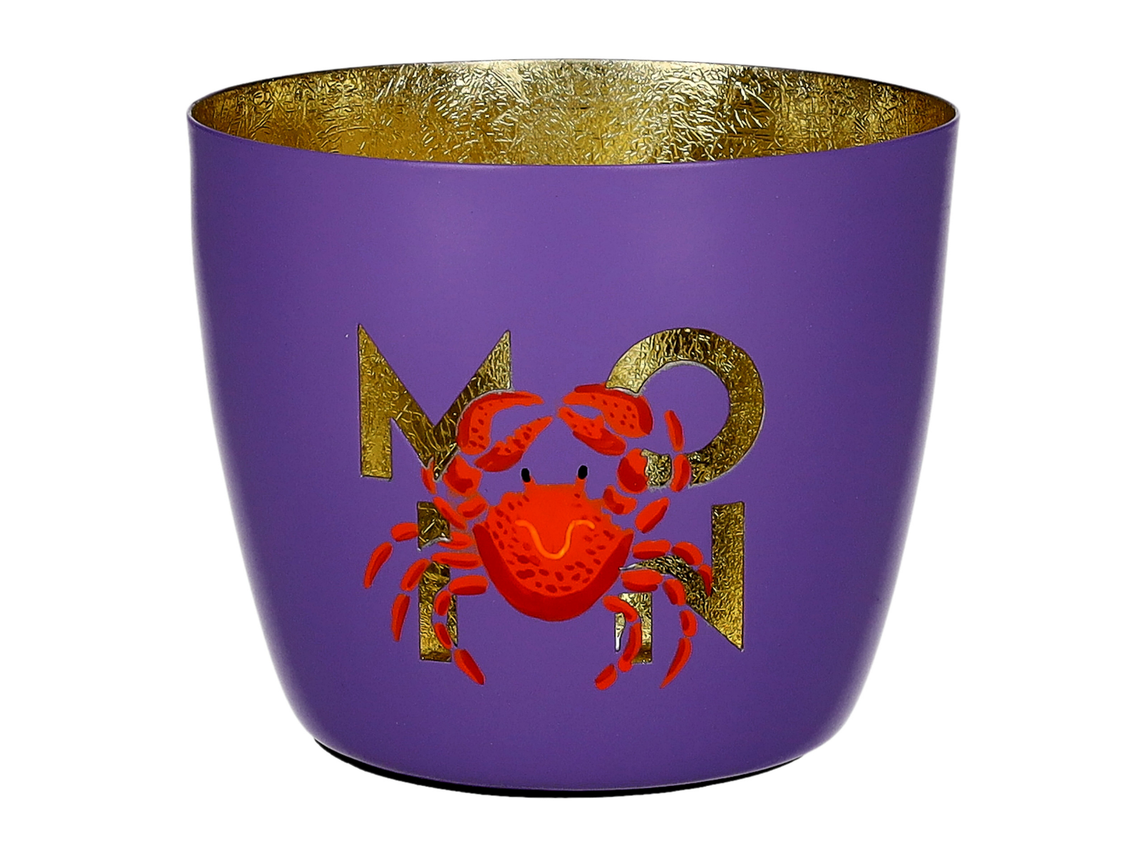 Giftcompany Madras Windlicht M Moin/Hummer lila/gold 8,5cm - Produktbild 1