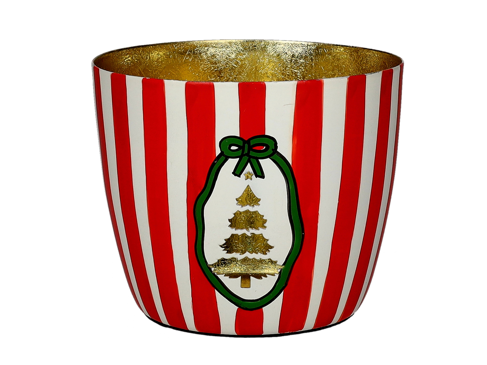 Giftcompany Madras Windlicht M Tannenbaum rot/gold 8,5cm