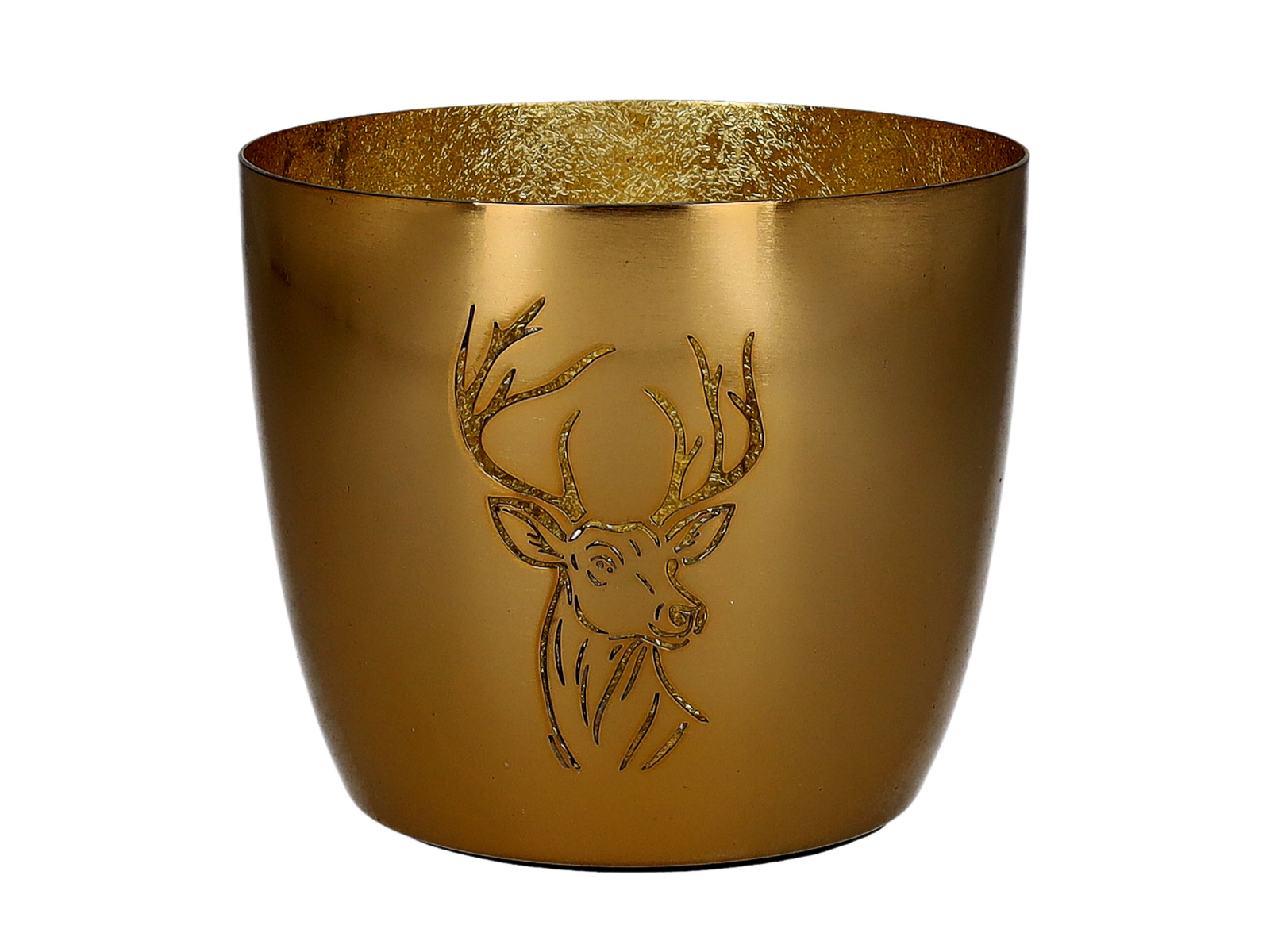 Giftcompany Madras Windlicht M Hirsch gold/gold 8,5cm