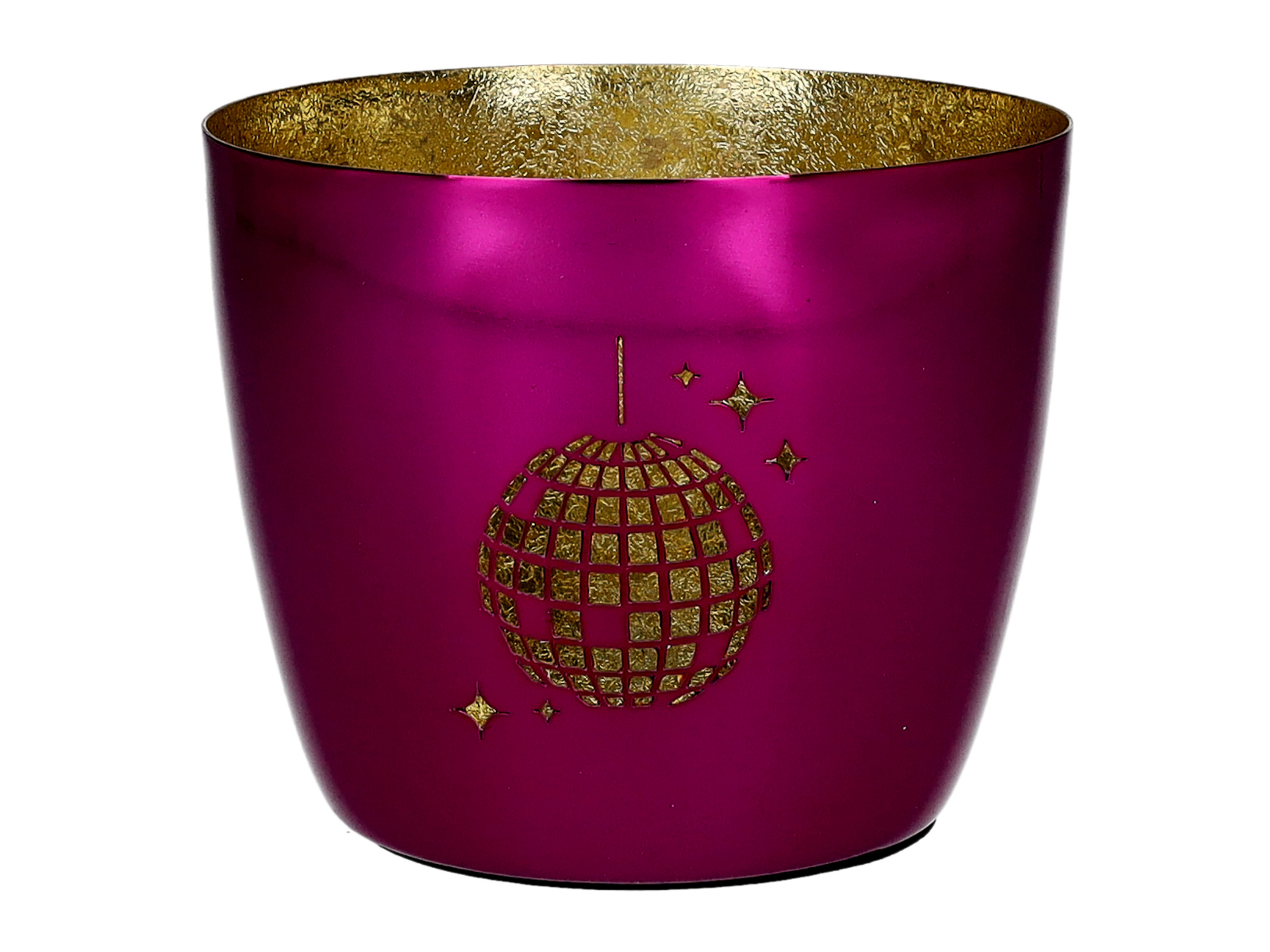 Giftcompany Madras Windlicht M Discokugel pink/gold 8,5cm - Produktbild 1