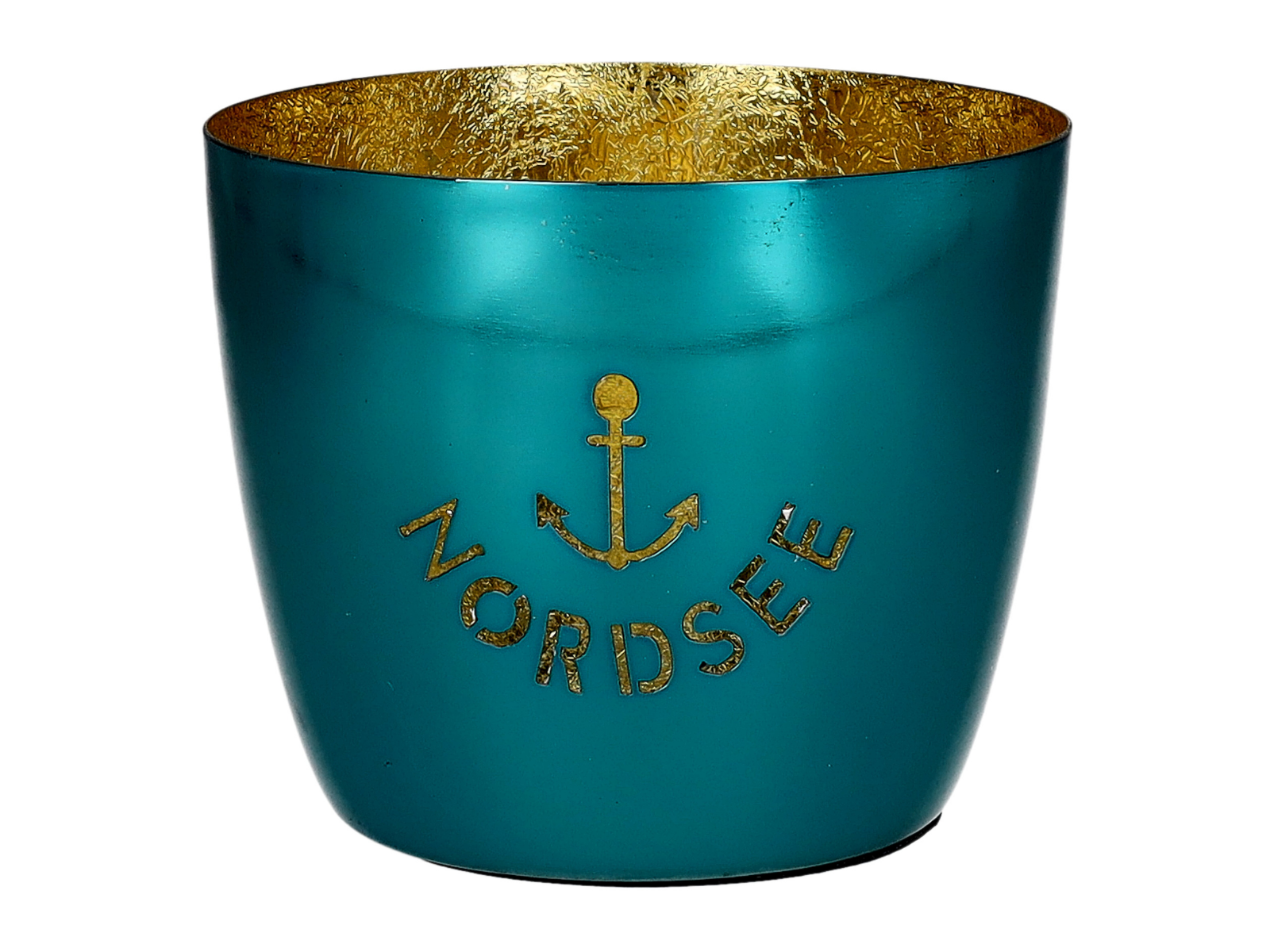 Giftcompany Madras Windlicht M Nordsee türkis/gold 8,5cm - Produktbild 1