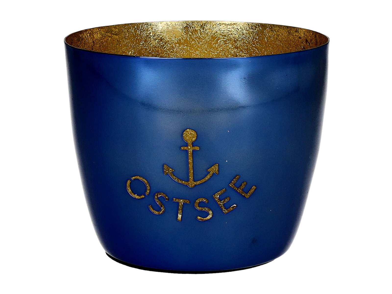 Giftcompany Madras Windlicht M Ostsee blau/gold 8,5cm - Produktbild 1