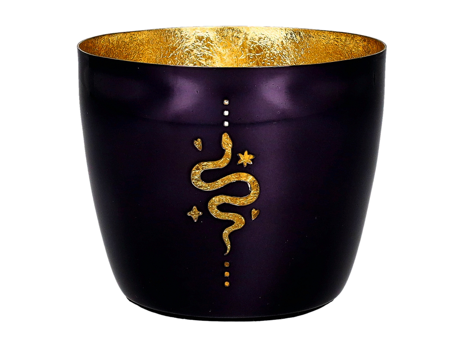 Giftcompany Madras Windlicht M Schlange schwarz/gold 8,5cm - Produktbild 1